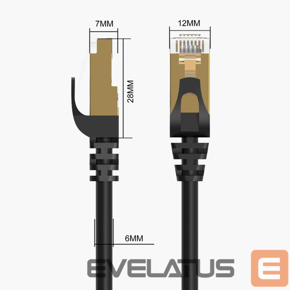 Cable Orico Orico PUG-C7 CAT7 10Gbps RJ45 Ethernet Network Cable Internet LAN Round 2m - Black