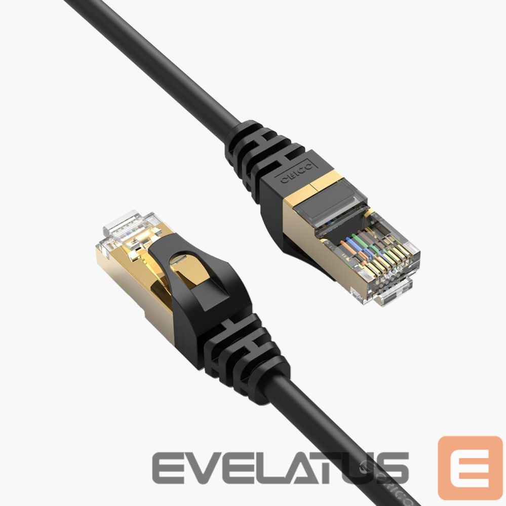 Cable Orico Orico PUG-C7 CAT7 10Gbps RJ45 Ethernet Network Cable Internet LAN Round 20m - Black