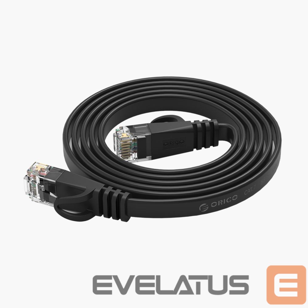 Cable Orico Orico PUG-C7B CAT7 10Gbps RJ45 Ethernet Network Cable Internet LAN Flat 8m - Black