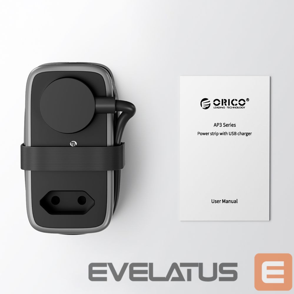 Other Computer Accessory Orico Orico APP 15.5W 5in1 Power Strip 2x AC + 2x USB-A + 1x USB-C - Black