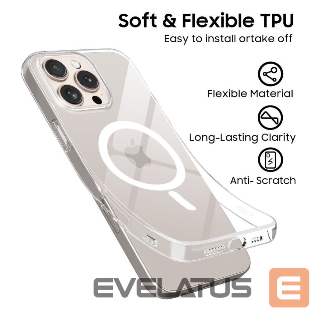 Back panel cover Tech-Protect Tech-Protect FlexAir MagSafe Case for iPhone 16e / 17e - Clear