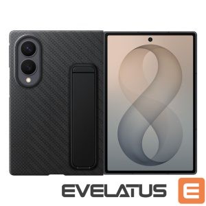 Back panel cover Samsung  Samsung Carbon Standing Case EF-XF971SBE for Samsung Galaxy Z Fold 8 with stand + 2 anti-reflective films - black 