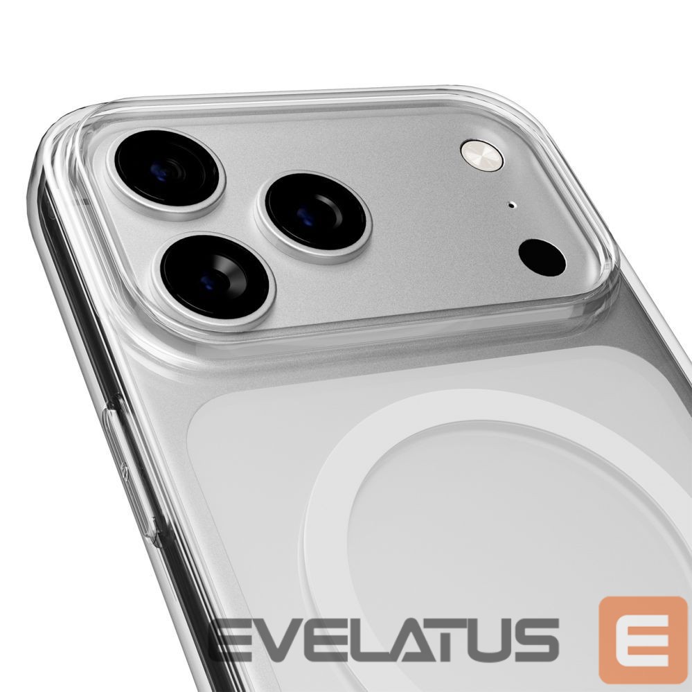 Back panel cover Puro Puro Lite Mag TPU+PC Case Compatible with MagSafe for iPhone 17 Pro - Transparent with White Ring