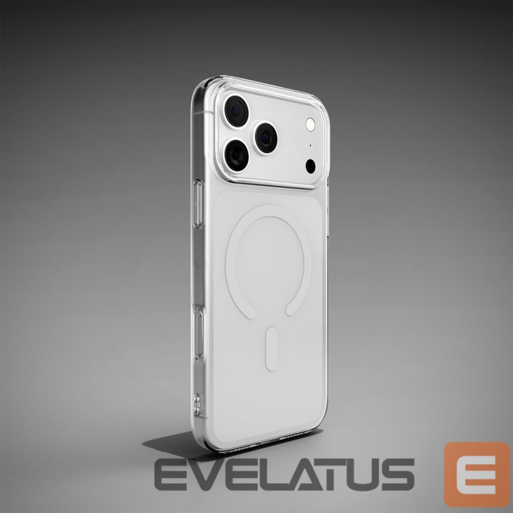 Back panel cover Puro Puro Lite Mag TPU+PC Case Compatible with MagSafe for iPhone 17 Pro - Transparent with White Ring
