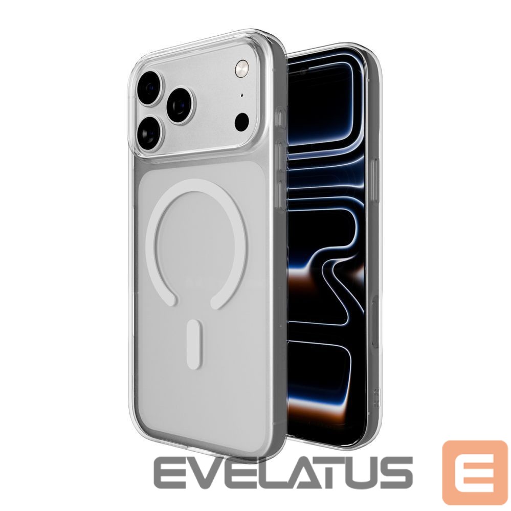 Back panel cover Puro Puro Lite Mag TPU+PC Case Compatible with MagSafe for iPhone 17 Pro - Transparent with White Ring