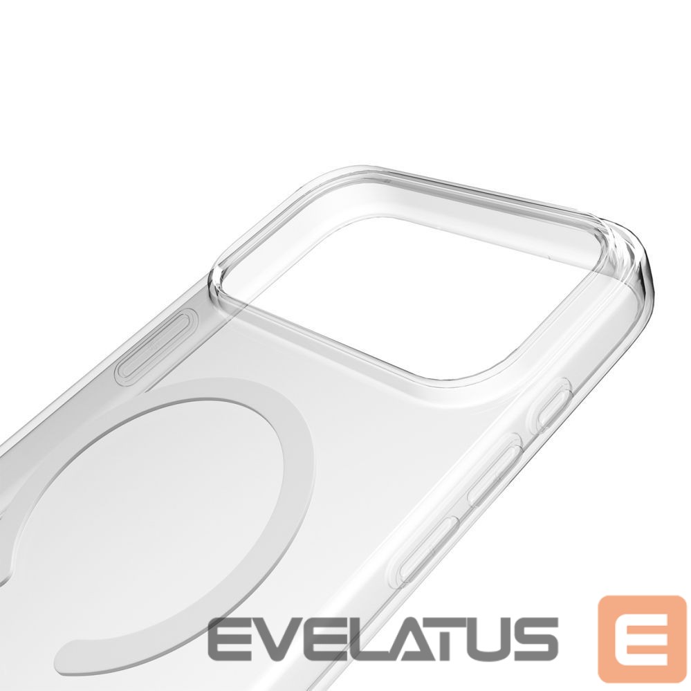 Back panel cover Puro Puro Lite Mag TPU+PC Case Compatible with MagSafe for iPhone 17 Pro - Transparent with White Ring