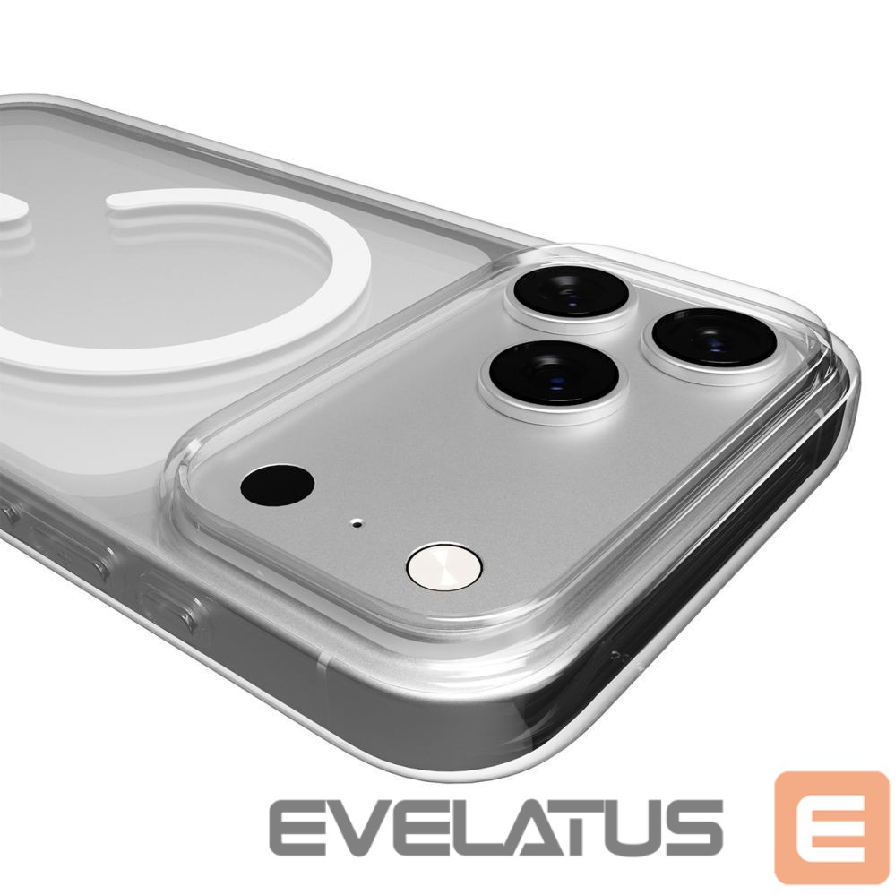 Back panel cover Puro Puro Lite Mag TPU+PC Case Compatible with MagSafe for iPhone 17 Pro - Transparent with White Ring