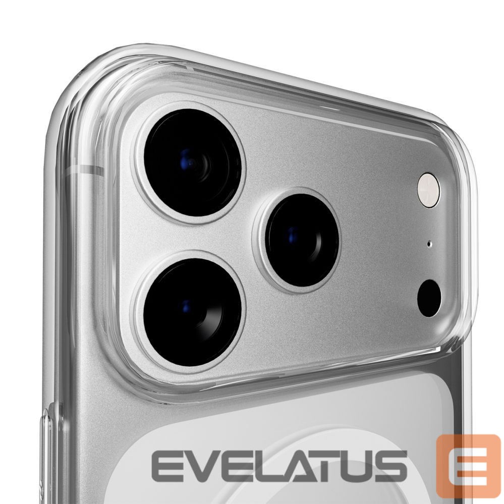 Back panel cover Puro Puro Lite Mag TPU+PC Case Compatible with MagSafe for iPhone 17 Pro - Transparent with White Ring