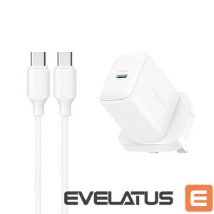 Adapter Joyroom  Joyroom JR-TCF20 PD 20W Wall Charger (UK Plug) with 1m USB-C Cable - White 