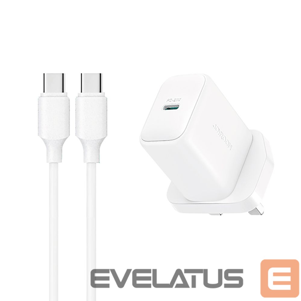 Adapter Joyroom Joyroom JR-TCF20 PD 20W Wall Charger (UK Plug) with 1m USB-C Cable - White