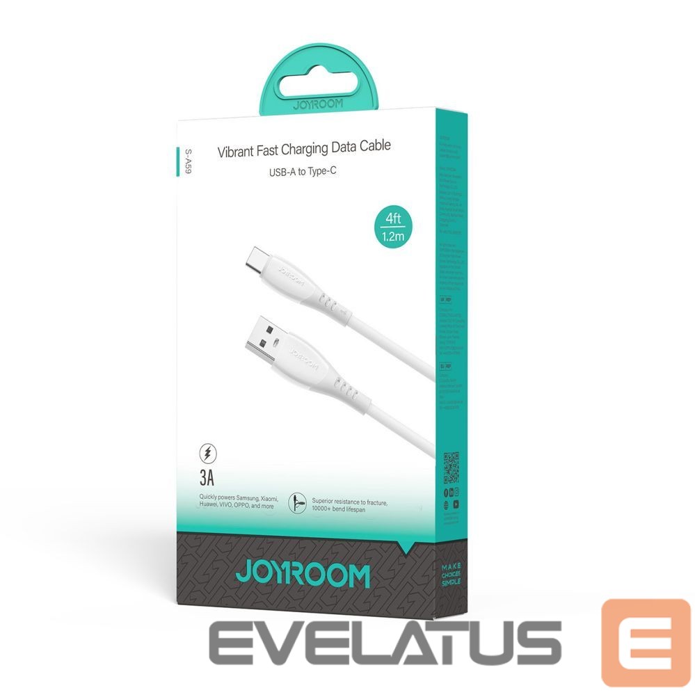 Cable Joyroom Joyroom S-A59 Vibrant Series 3A USB-A - USB-C cable 1.2m - white