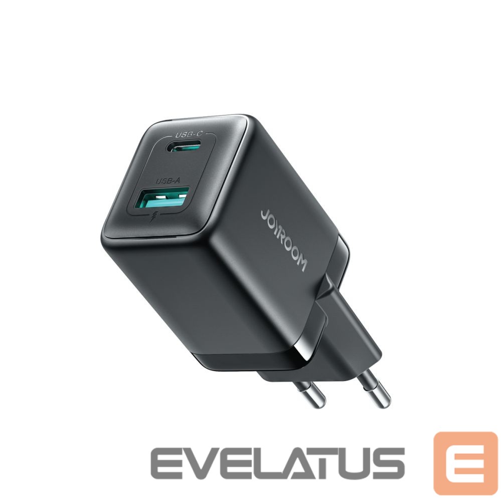 Adapter Joyroom Joyroom JR-TG8 GaN 45W USB-C + USB-A Wall Charger - Black