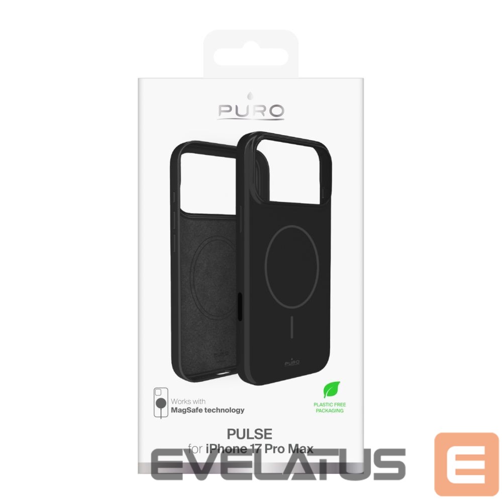 Back panel cover Puro Puro Pulse Protective Case for iPhone 17 Pro Max Polycarbonate - Black