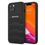 Back panel cover Mercedes-Benz  AMG Leather Debossed Lines case for iPhone 13 mini - black 