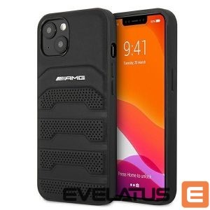Back panel cover Mercedes-Benz  AMG Leather Debossed Lines case for iPhone 13 mini - black 