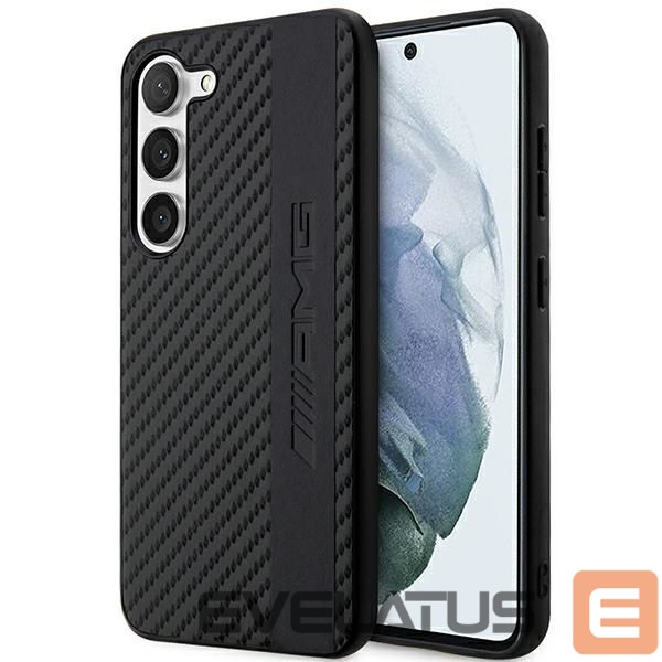 Back panel cover Mercedes-Benz AMG AMHCS23MBLSCA S23+ S916 black/black hardcase Carbon Stripe&Embossed