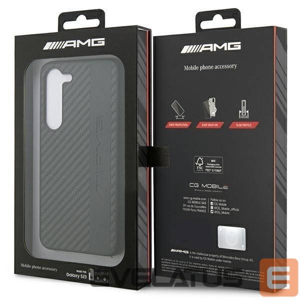Back panel cover Mercedes-Benz AMG AMHCS23SBLSCA S23 S911 black/black hardcase Carbon Stripe&Embossed