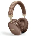 Back panel cover Guess  Guess GCube Metallic Script Logo Bluetooth on-ear headphones - brown 