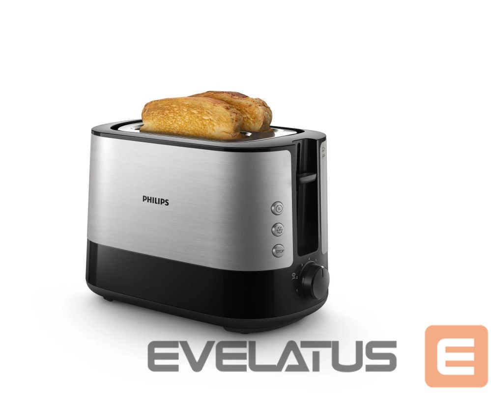 Other small household appliances Philips Philips Viva Collection Toaster HD2637/90 Extra wide 2 slots toaster Built in bun warmer Black/Damaged package