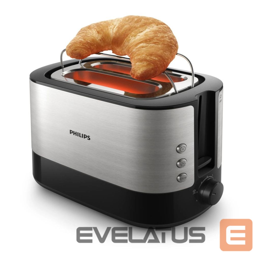 Other small household appliances Philips Philips Viva Collection Toaster HD2637/90 Extra wide 2 slots toaster Built in bun warmer Black/Damaged package
