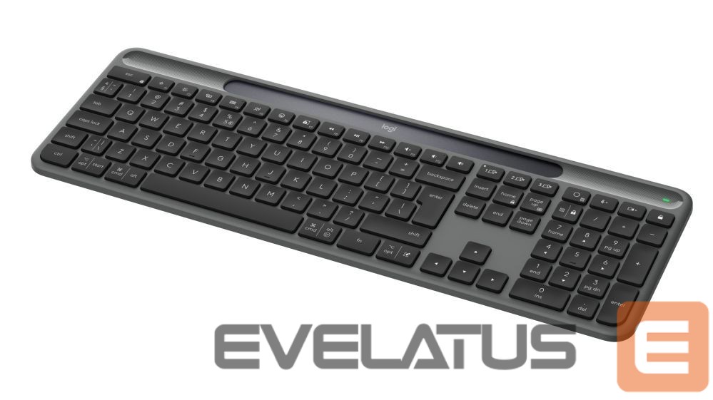 Computer keyboard Logilink Logitech Signature Slim Solar+ K980 Wireless Keyboard, RF Wireless+Bluetooth, US Int, Graphite