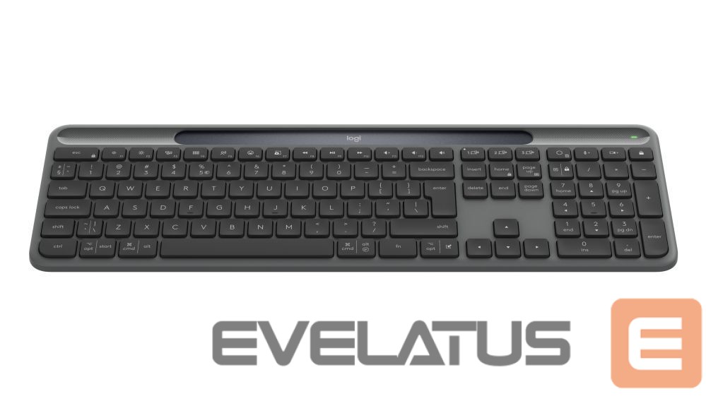 Computer keyboard Logilink Logitech Signature Slim Solar+ K980 Wireless Keyboard, RF Wireless+Bluetooth, US Int, Graphite