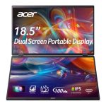 Monitor Acer  PD19F 47cm 18.5'' FHD Dual Portable IPS 100Hz 16:9 4ms (GTG) 250nits HDMI 2xType-C MM Audio Out EU Black H.cable x1 U.cable Type-C x1 | 