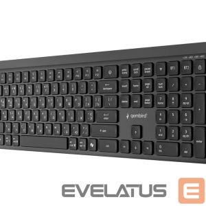 Computer keyboard Gembird  KB-WPS-03-CYRL Dual-mode pro-business slim wireless keyboard, 2.4G+BT, Cyrillic layout | 