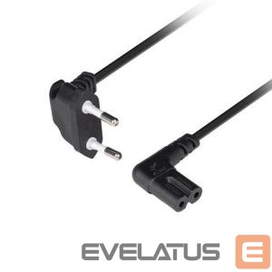 Cable Lanberg  CEE 7/16 to EC 320 C7 Euro (radio) power cord 1.8m angled VDE | CA-C7CA-12CC-0018-BK 
