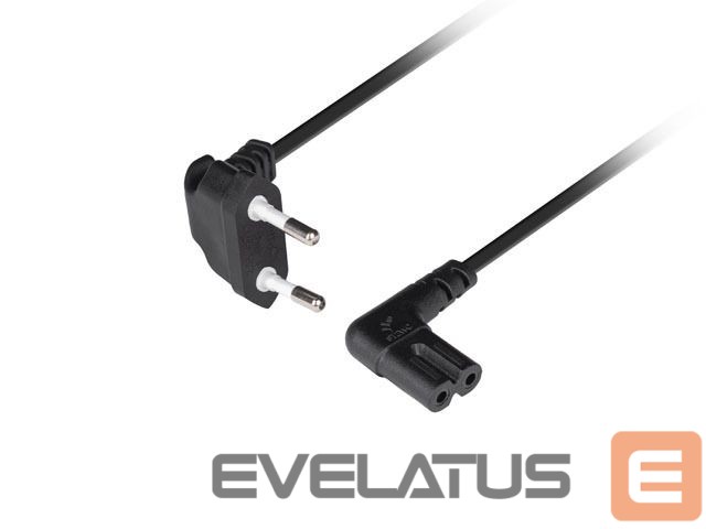 Cable Lanberg CEE 7/16 to EC 320 C7 Euro (radio) power cord 1.8m angled VDE | CA-C7CA-12CC-0018-BK